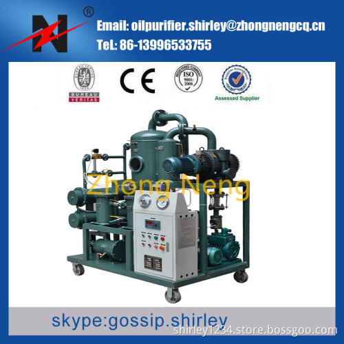 Double-Stage Vacuum Oil Purifier Oil Filtration Plant ZYD
